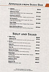 Amami Sushi Bistro menu