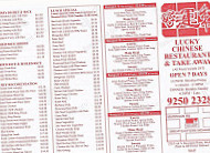 Lucky Chinese Restaurant menu