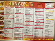 Shanghai menu