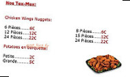 Pronto Pizza menu