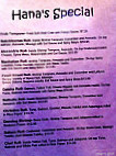 Hana House menu