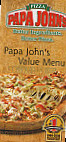 Papa John's Pizza menu