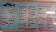 Apex Milk Bar menu