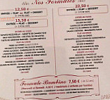 Sainte Therese menu