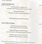 Aux Trois Colonnes menu