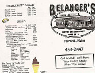 Belanger's Drive-in menu