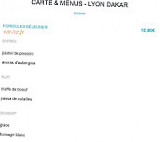 Le Dakar-lyon menu