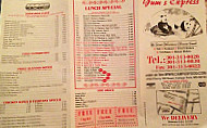 Yum's Express menu