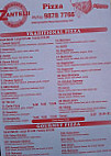 Zantelii Pizza menu