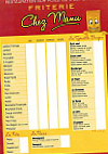 Friterie Chez Manu menu