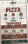 Tinos Pizza menu