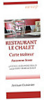 Le Chalet menu