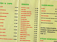 Parker's Fish & Chips Shop menu