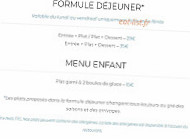 Le Plongeoir menu