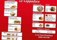 Cappadoce menu