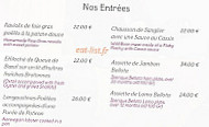 Restaurant Mariette menu