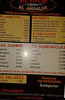 Kebab Al Andalus menu