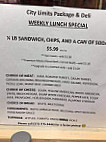 City Limits Package Deli menu