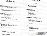 Mabuhay Asian Cafe menu