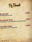 Delice de L'Inde menu