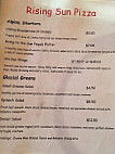 Rising Sun Pizza Company menu