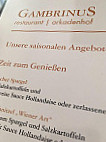 Gambrinus menu