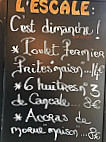 L'escale menu