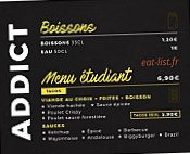 Burger Addict menu