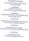 La Chaumière menu