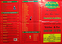 Asia Imbiss menu