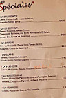 La Pause Pizza menu