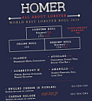 Homer Lobster menu