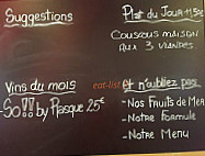 L'escapade menu