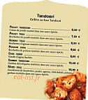 Le Prince Indien menu