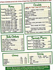 Greenebow's menu