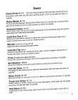 Spin City's Corner Cafe menu