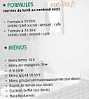 Les Voyageurs menu