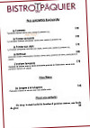 Bistrot du Paquier menu