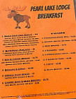 Pearl Lake Lodge menu