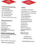 Cedar Creek Inn Bar & Grill menu