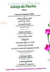 Auberge Des Planchas menu