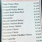 Sand Hills General Store menu