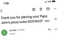 Papa John's Pizza menu