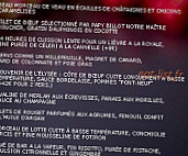 Cyrille Billot menu