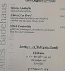 Altes Badehaus menu