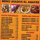 Asados El Anafre Tgu. menu