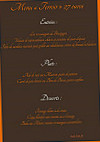 Hotel Restaurant Vuillot menu