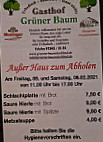 Grüner Baum menu