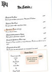 Le Diamant Noir menu