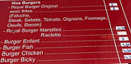 Royal Burger menu